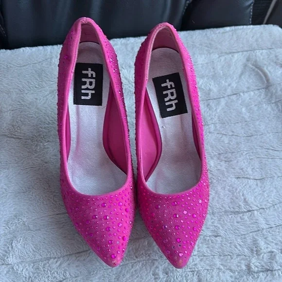 FRH Pink Rhinestone Pumps - Picture 1 of 15